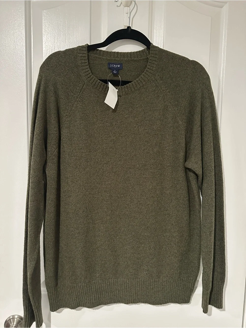 J. Crew Olive Crewneck Sweater for Men